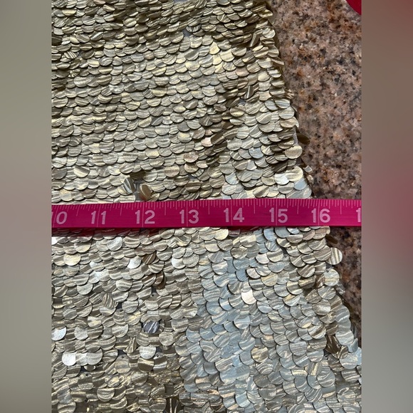 Monique Leshman Lolita Mini Skirt Size Small NWT Gold Sequin Hidden side zipper - Picture 8 of 10